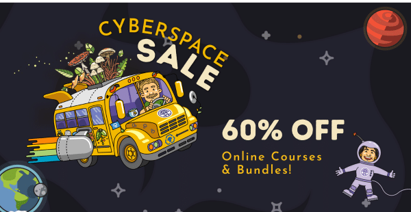 cyberspace sale 60% off fungi academy for black friday and cyber monday